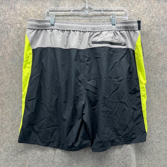 Reebok Shorts Mens XL Black Gray Neon Swim Trunks Quick Dry Drawstring CrossFit - Picture 2 of 11